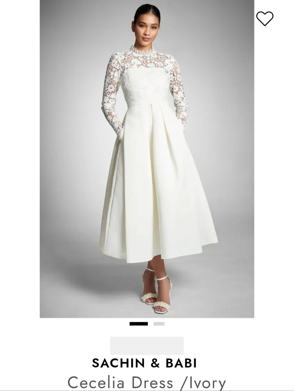 Sachin + Babi Cecelia vory Lace Midi Dress